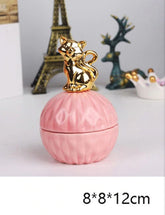 Jewelry Storage Box Organizer for Women Pink Ceramic Dustproof Cover Home Deco Desktop Organization Jewelery Storage Case